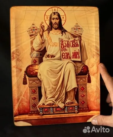 Авторская икона "Вседержитель на троне" в подарок