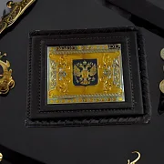 Кожаный зажим «Герб» — оригинальный подарок — фотография 1