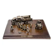 Диорама «Советская полевая кухня. Зима 1943 г.» из бронзы и ясеня, 1:35 — необычный подарок — фотография 8