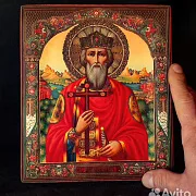 Подарочная икона деревянная "Святой князь Владимир" — фотография 2