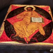На память: Икона деревянная "Спас в Силах" — фотография 5