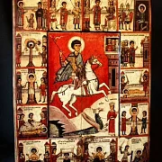 Икона Чудо Георгия о змие (с клеймами) — красивый подарок — фотография 1