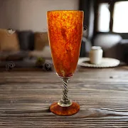 Бокал для шампанского из камня (янтарь) — оригинальный подарок — фотография 1