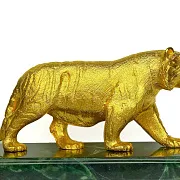 Статуэтка «Тигр на змеевике» из бронзы с позолотой в подарок — фотография 3