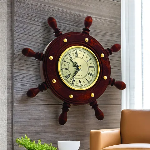Кварцевые часы-штурвал, 8 ручек, диаметр 330 мм — красивый подарок
