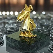 Фигурка «Крысеныш с сыром» из бронзы в подарок — фотография 1