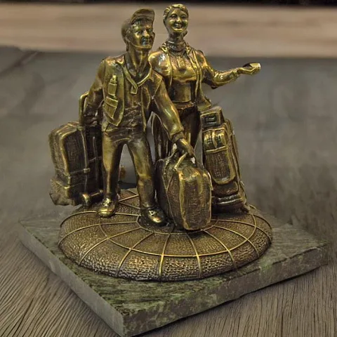 Скульптура из бронзы «Челноки» — копия памятника в подарок