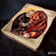 Икона "Серафим Саровский и медведь" — необычный подарок — фотография 5