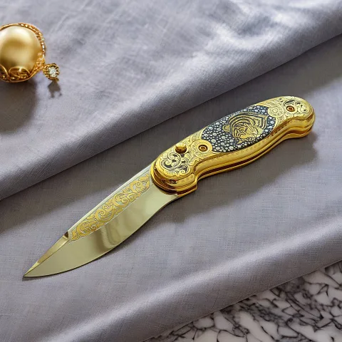 Подарочный складной нож «Тигр» из Златоуста
