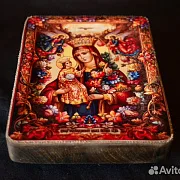 Икона Богоматери "Неувядаемый цвет" 15*12 см — необычный подарок — фотография 3