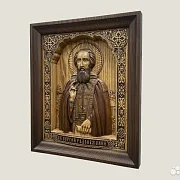 На память: Святой Сергий Радонежский икона из ясеня — фотография 3