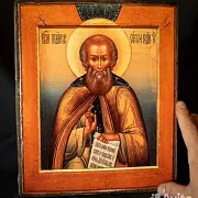 В подарок: Икона "Святой Сергий Радонежский". Ручная работа — фотография 1
