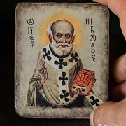 Иконка Св. Николая. Дорожная — необычный подарок — фотография 1