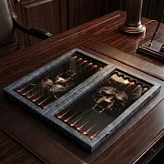 Нарды под стеклом «Свирепый медведь» — необычный подарок — фотография 4