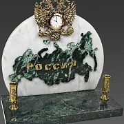 Ручная работа: Часы «Россия» с гербом и подставками — фотография 2
