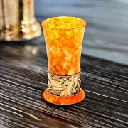 Стопка для водки из камня (янтарь) — оригинальный подарок — фотография 1