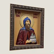 Святой Даниил Московский икона резная — необычный подарок — фотография 2