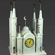 Часы «Мечеть» из мрамора в кожаном чемодане — красивый подарок — фотография 2