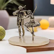Ручная работа: Композиция «Балерина и скрипач» из бронзы — фотография 1