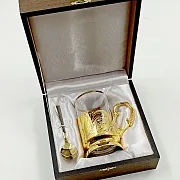Златоустовский латунный подстаканник «Узор» — необычный подарок — фотография 3