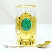 Металлический подстаканник «Малахит» — оригинальный подарок — фотография 4