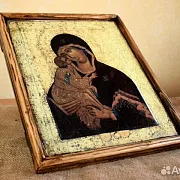 На память: Икона деревянная "Богоматерь Донская" — фотография 7