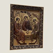Резная икона из дерева Святая Троица — красивый подарок — фотография 2