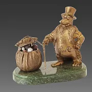 Фигурка «Крот банкир» из бронзы и камня в подарок — фотография 2