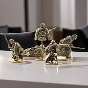 Бронзовый набор солдатиков «Советские снайперы», 5 шт., 1:35 — необычный подарок — фотография 1