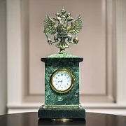 Часы «Презент. Российский герб» со змеевиком — оригинальный подарок — фотография 1
