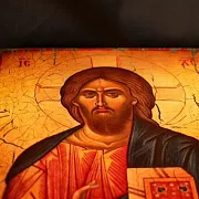 Икона "Христос Вседержитель" дерево, ручная работа — оригинальный подарок — фотография 8