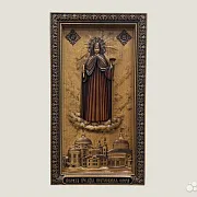 Икона Неугасимая свеча Богородица резная из дерева — оригинальный подарок — фотография 1