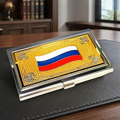 Визитница «Флаг» с эмалью. Златоуст — оригинальный подарок