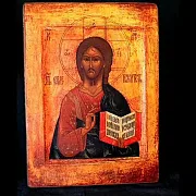 На память: Икона "Христос Пантократор" дерево, ручная работа — фотография 1
