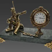 Часы с фигурой казака на змеевике — красивый подарок — фотография 2