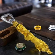 Бронзовая открывашка для пива "Кабан" — необычный подарок — фотография 1