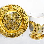 Фарфоровая кофейная пара "Агат". Златоуст — красивый подарок — фотография 5