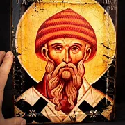 Икона авторская "Св. Спиридон Тримифунтский" — необычный подарок — фотография 2