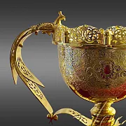 Подарочная ваза «Сказочная птица» с филигранными ручками — фотография 2