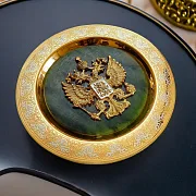 Авторская тарелка "Герб на нефрите". Златоуст — красивый подарок — фотография 1
