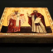 Икона святых, равноапостольных Кирилла и Мефодия — оригинальный подарок — фотография 3
