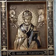 Резная Икона Николай Чудотворец — оригинальный подарок — фотография 10