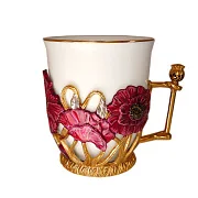 Сувенирная кофейная чашка "Маки" — оригинальный подарок — фотография 3