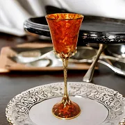 Бокал для вина из камня (янтарь) — красивый подарок — фотография 1
