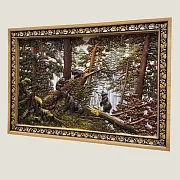 Подарочное резное панно «Мишки в лесу» 49×70 см — фотография 3