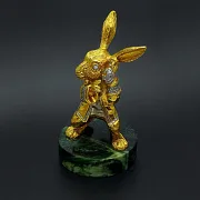 На память: Бронзовая статуэтка «Кролик и часы» — фотография 2