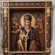 Резная Икона Николай Чудотворец в подарок — фотография 3