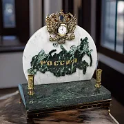 Ручная работа: Часы «Россия» с гербом и подставками — фотография 1