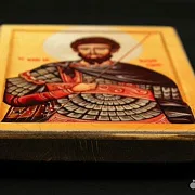 Икона "Феодор Тирон - покровитель воинов" — оригинальный подарок — фотография 2