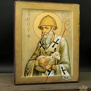 Подарочная икона "Св. Спиридон Тримифунтский" ручная работа — фотография 4